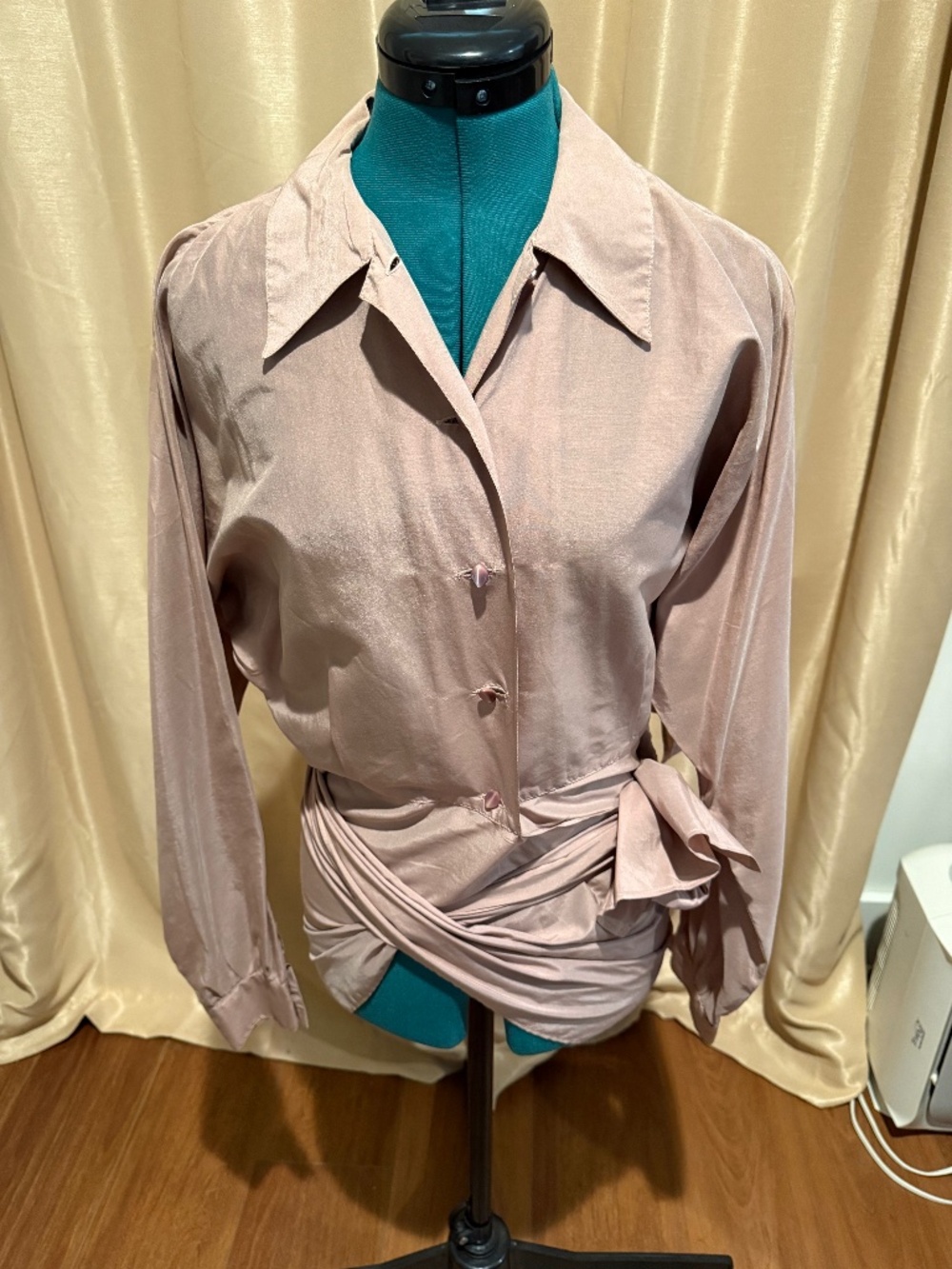 Vintage Max Mara Silk & Cotton Wrap Blouse Top | Made in Italy